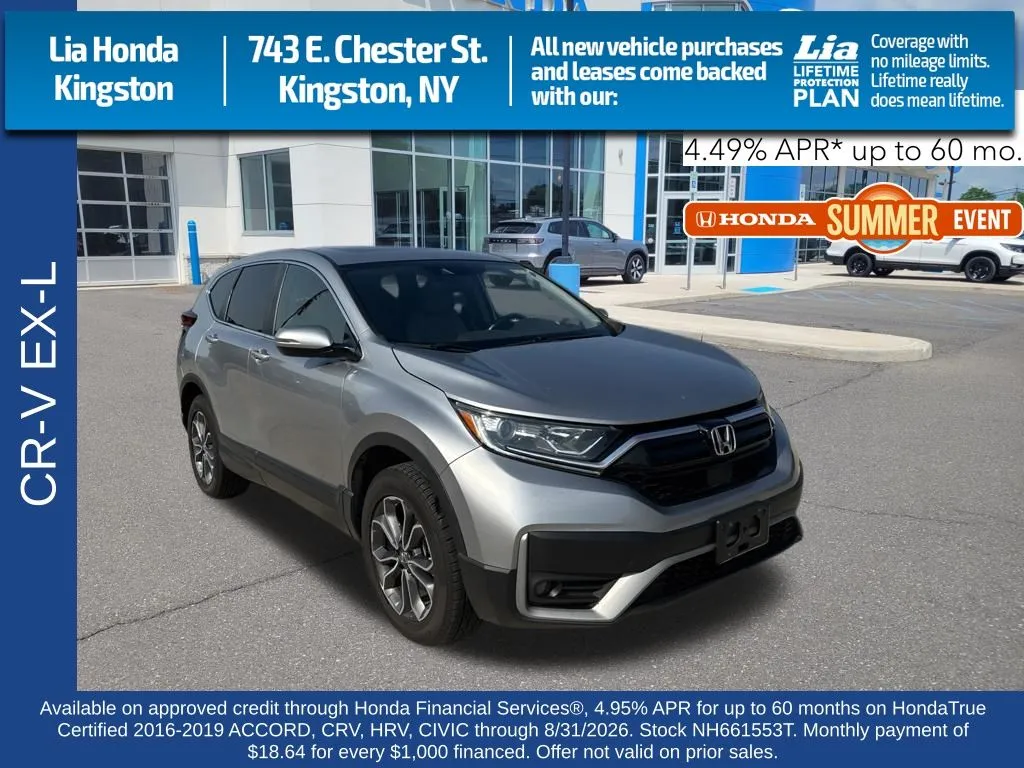 Silver 2022 Honda CR-V EX-L for sale in Kingston, NY