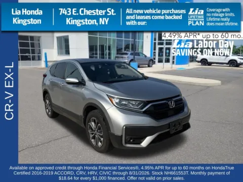 Silver 2022 Honda CR-V EX-L for sale in Kingston, NY