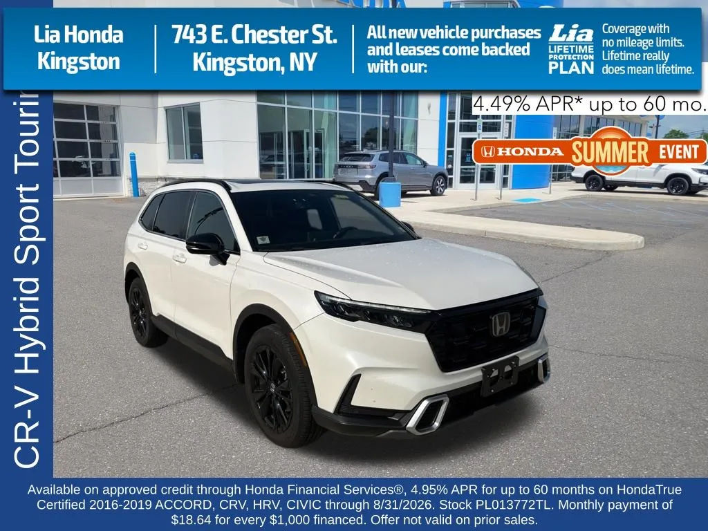 White 2023 Honda CR-V Hybrid Sport Touring for sale in Kingston, NY