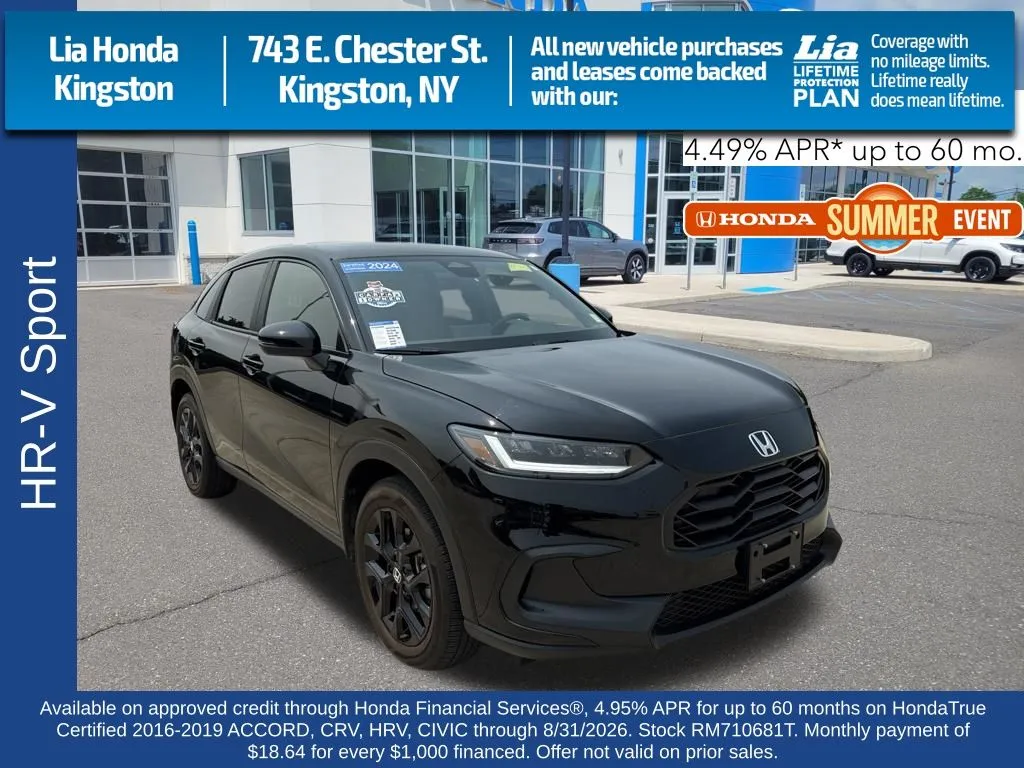 Black 2024 Honda HR-V Sport for sale in Kingston, NY