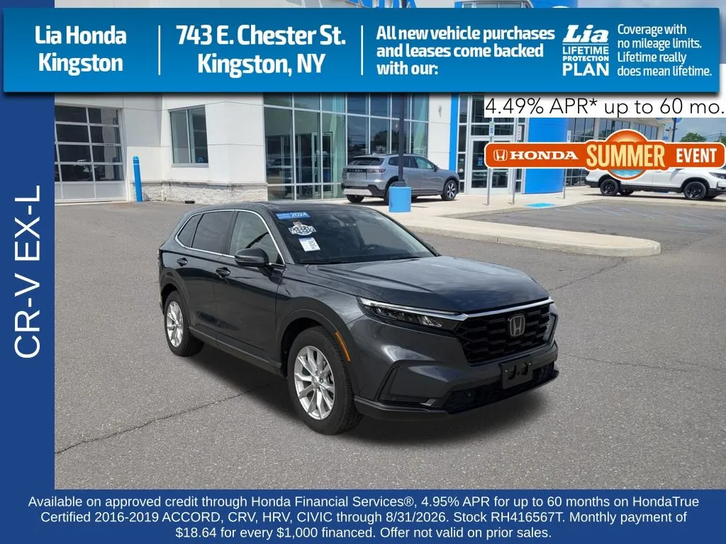 Gray 2024 Honda CR-V EX-L for sale in Kingston, NY