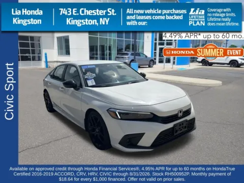White 2024 Honda Civic Sport for sale in Kingston, NY
