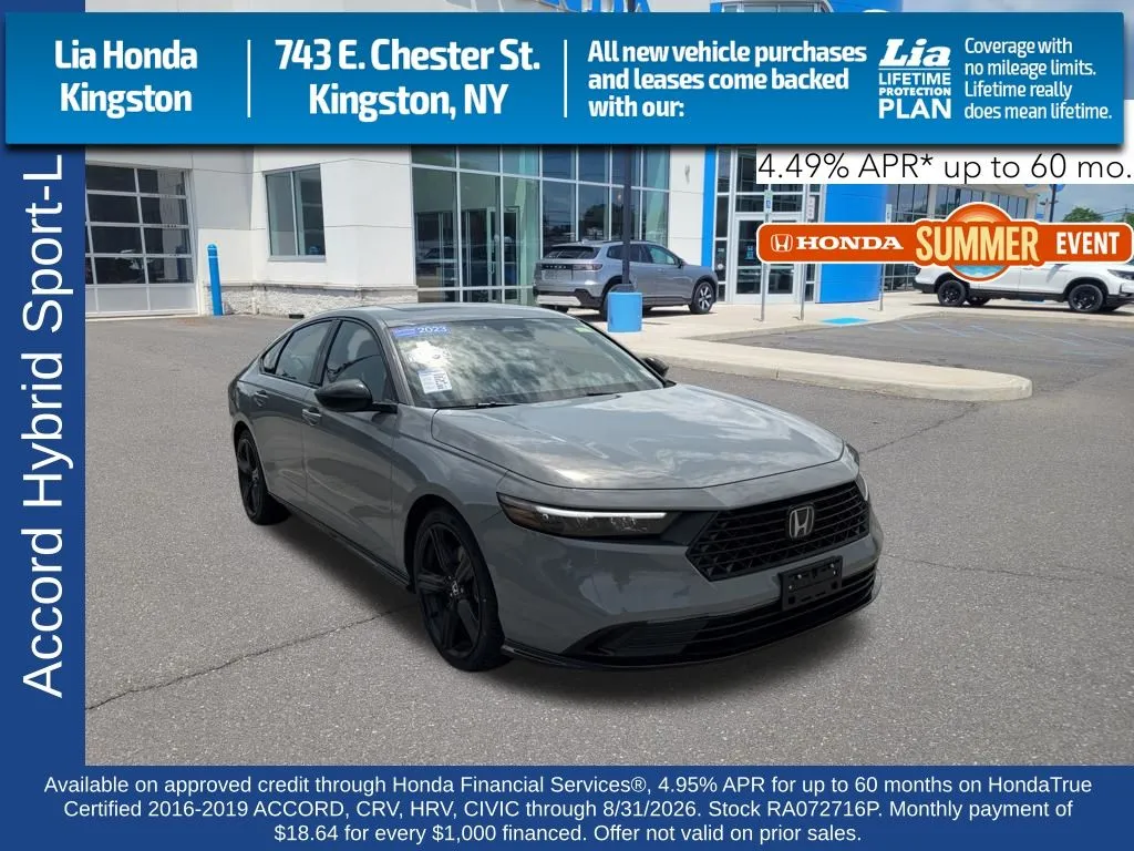 Gray 2024 Honda Accord Hybrid Sport-L for sale in Kingston, NY