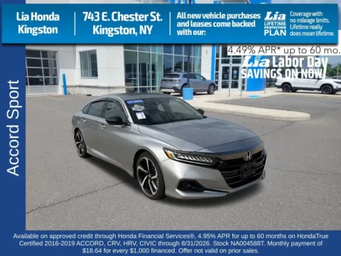 Silver 2022 Honda Accord Sport 2.0T for sale in Kingston, NY