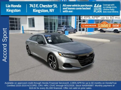 Silver 2022 Honda Accord Sport 2.0T for sale in Kingston, NY