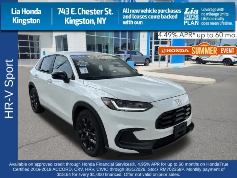 White 2024 Honda HR-V Sport for sale in Kingston, NY