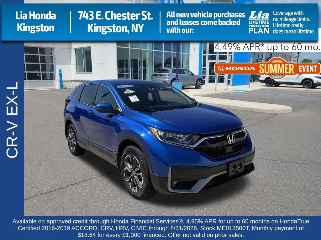 Blue 2021 Honda CR-V EX-L for sale in Kingston, NY