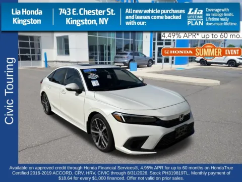 White 2023 Honda Civic Touring for sale in Kingston, NY