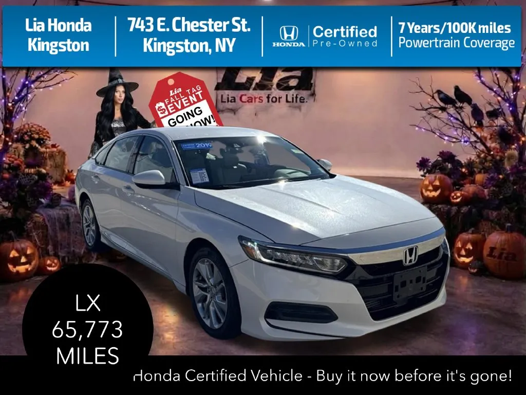 White 2019 Honda Accord LX for sale in Kingston, NY