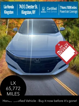White 2019 Honda Accord LX for sale in Kingston, NY