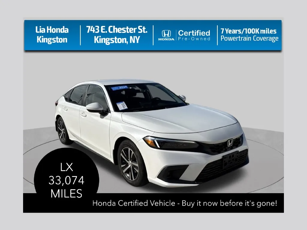 White 2024 Honda Civic LX for sale in Kingston, NY