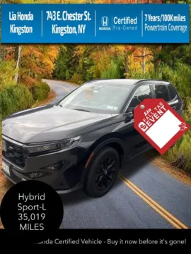 Black 2024 Honda CR-V Hybrid Sport-L for sale in Kingston, NY