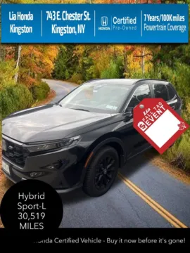 Black 2024 Honda CR-V Hybrid Sport-L for sale in Kingston, NY