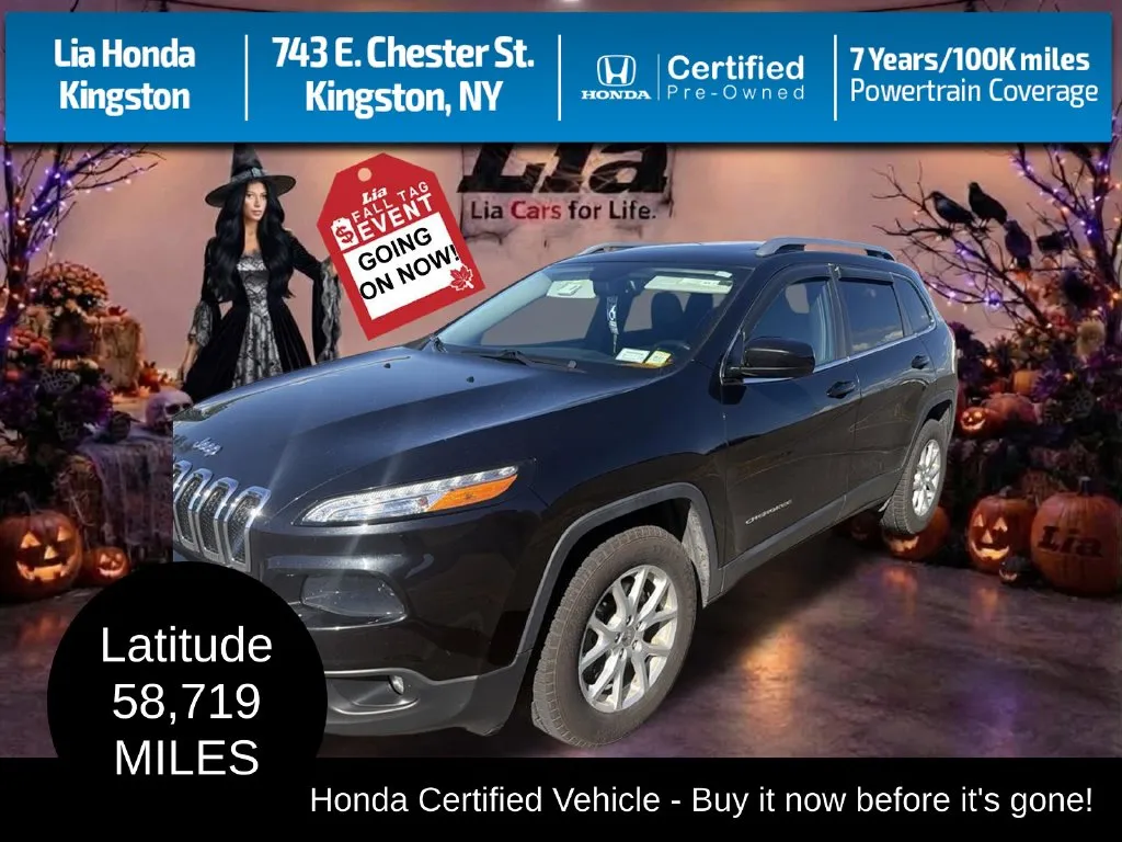 Black 2015 Jeep Cherokee Latitude for sale in Kingston, NY