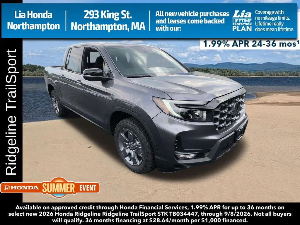 Gray 2026 Honda Ridgeline TrailSport for sale in Northampton, MA