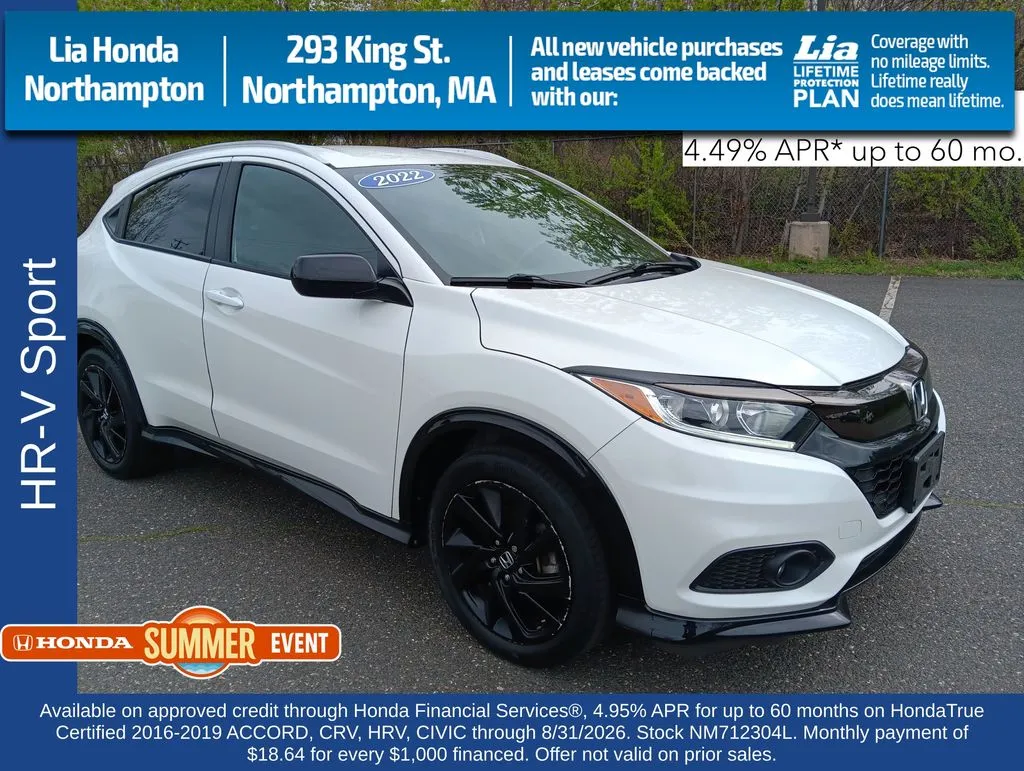 White 2022 Honda HR-V Sport for sale in Northampton, MA
