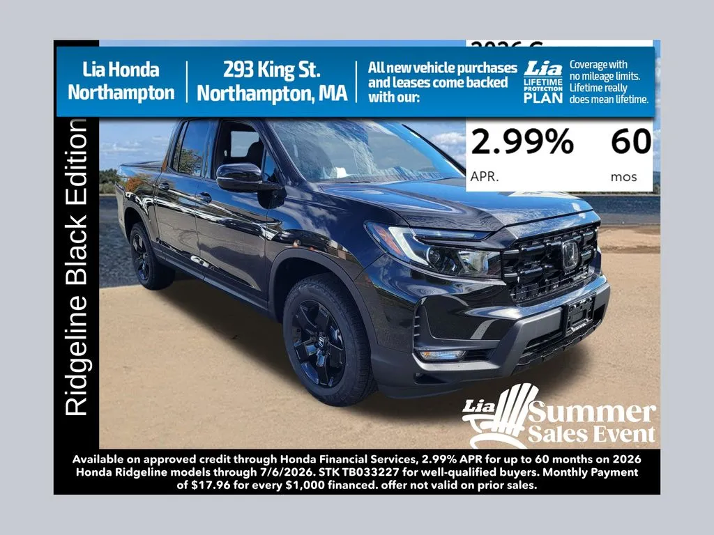 2026 Honda Ridgeline Black Edition for sale in Northampton, MA