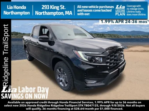 Black 2026 Honda Ridgeline TrailSport for sale in Northampton, MA