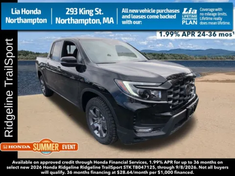 Black 2026 Honda Ridgeline TrailSport for sale in Northampton, MA