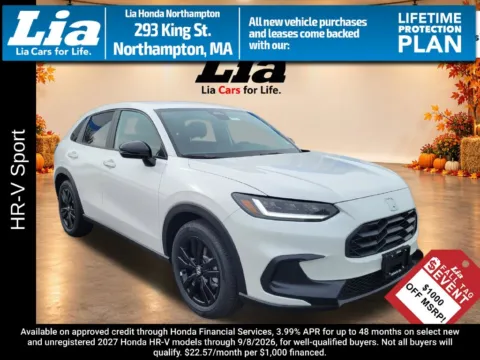 White 2026 Honda HR-V Sport for sale in Northampton, MA