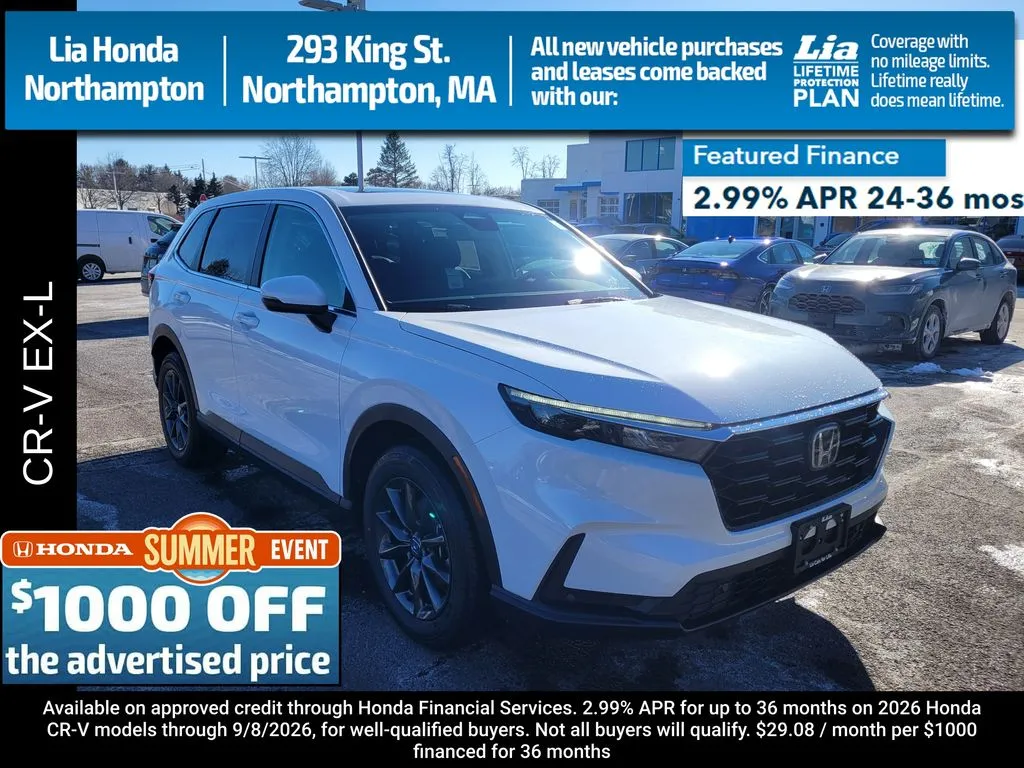 White 2026 Honda CR-V EX-L for sale in Northampton, MA