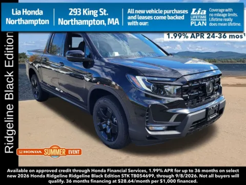 Black 2026 Honda Ridgeline Black Edition for sale in Northampton, MA