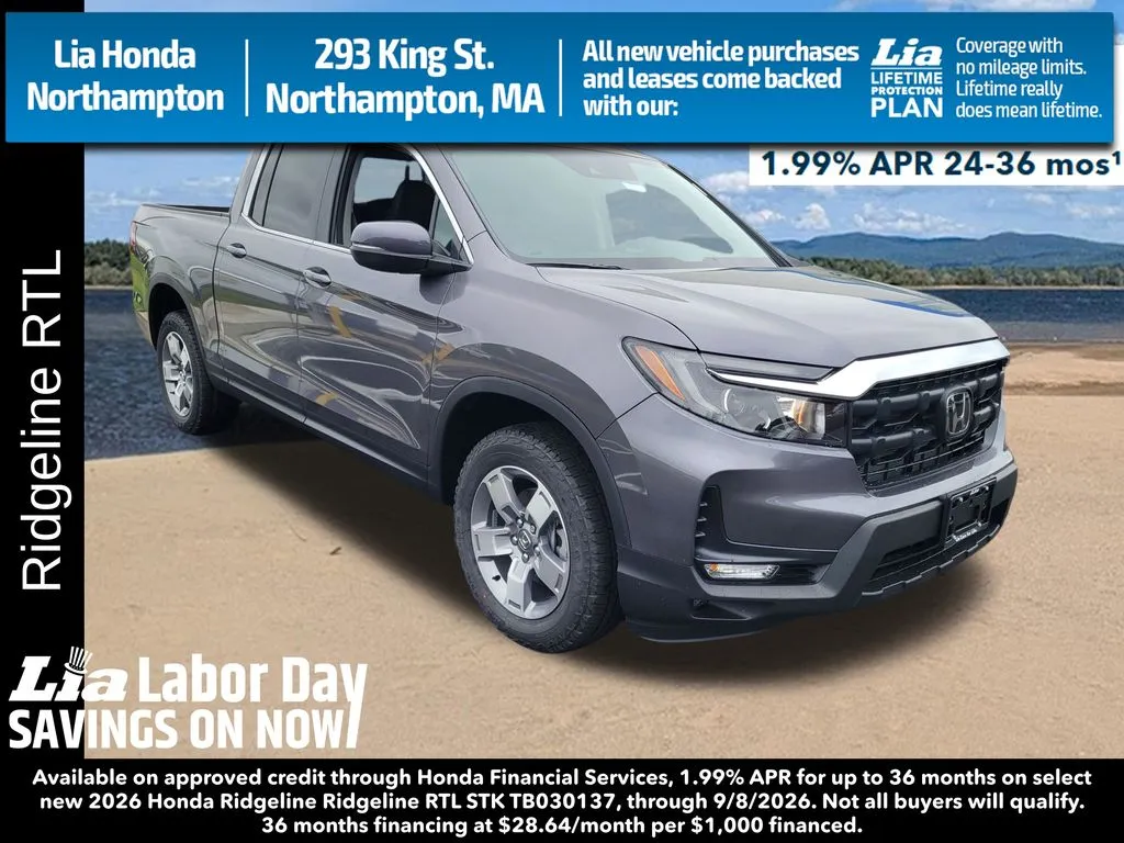 Gray 2026 Honda Ridgeline RTL for sale in Northampton, MA