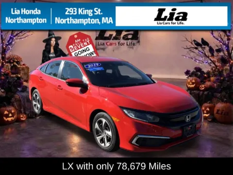 Red 2019 Honda Civic LX for sale in Northampton, MA