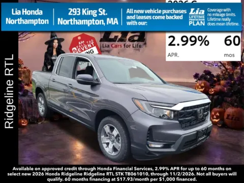 Gray 2026 Honda Ridgeline RTL for sale in Northampton, MA