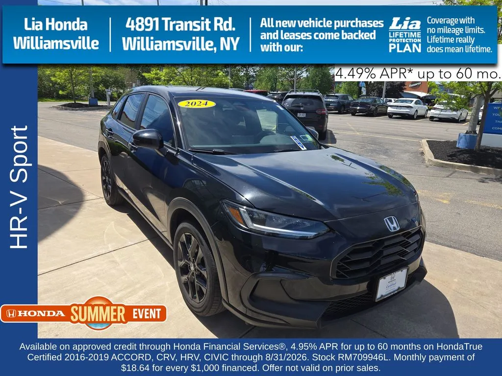 Black 2024 Honda HR-V Sport for sale in Buffalo, NY