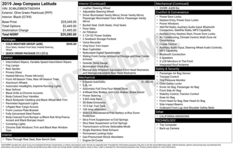 Another view of 2019 Jeep Compass Latitude for sale in Buffalo, NY at Lia Honda Williamsville