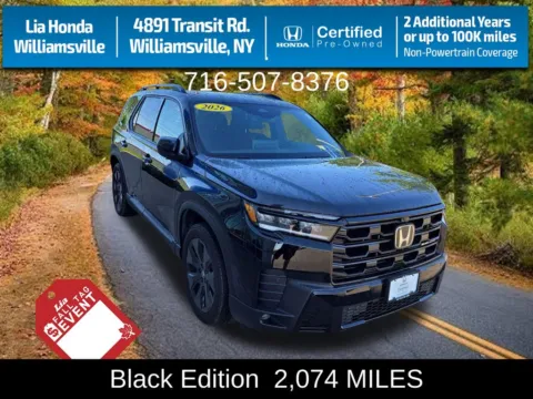 Black 2026 Honda Pilot Black Edition for sale in Buffalo, NY