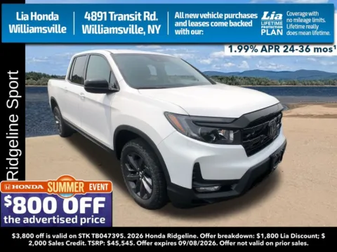 White 2026 Honda Ridgeline Sport for sale in Buffalo, NY