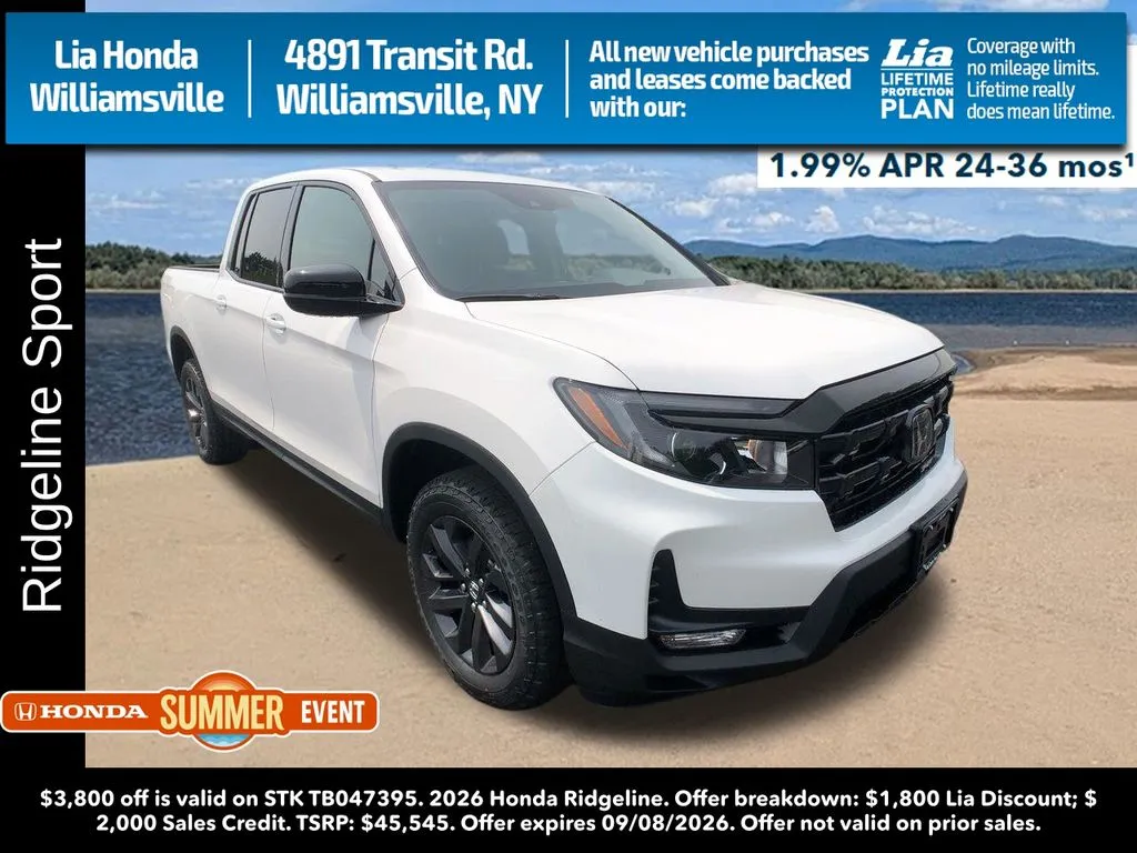 White 2026 Honda Ridgeline Sport for sale in Buffalo, NY