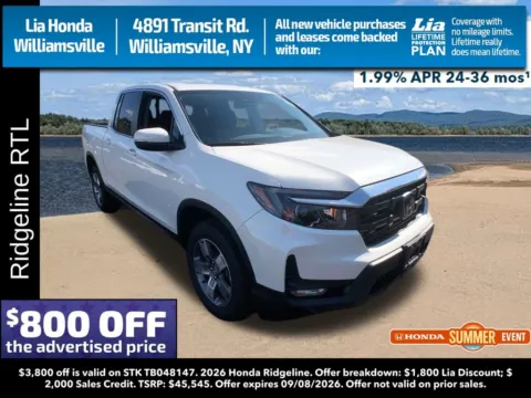White 2026 Honda Ridgeline RTL for sale in Buffalo, NY