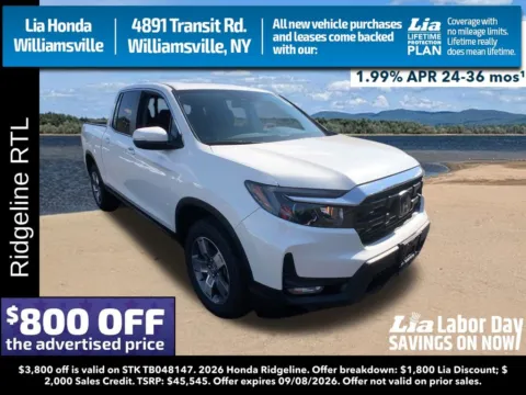 White 2026 Honda Ridgeline RTL for sale in Buffalo, NY