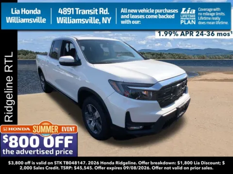 White 2026 Honda Ridgeline RTL for sale in Buffalo, NY
