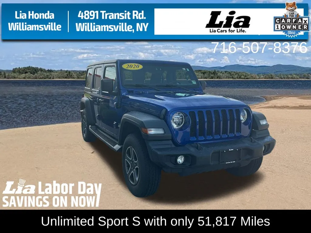 Blue 2020 Jeep Wrangler Unlimited Sport S for sale in Buffalo, NY