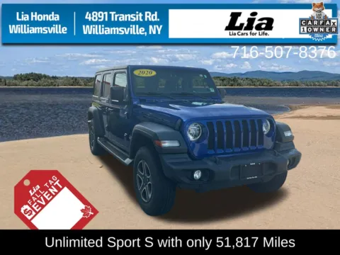 Blue 2020 Jeep Wrangler Unlimited Sport S for sale in Buffalo, NY