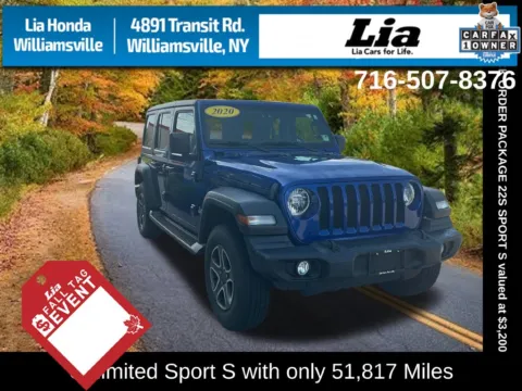 Blue 2020 Jeep Wrangler Unlimited Sport S for sale in Buffalo, NY