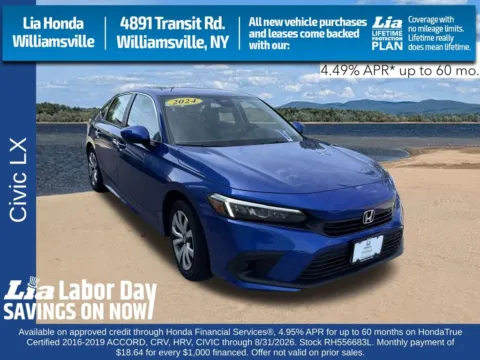 Blue 2024 Honda Civic LX for sale in Buffalo, NY