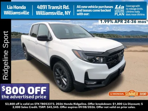 White 2026 Honda Ridgeline Sport for sale in Buffalo, NY