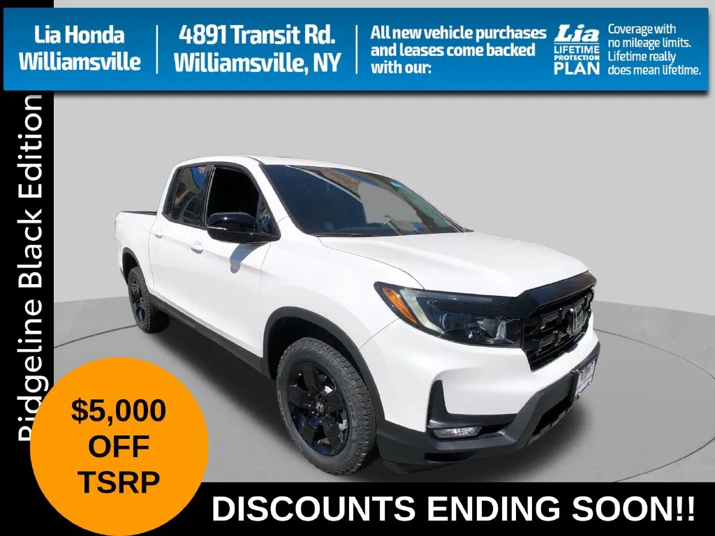White 2026 Honda Ridgeline Black Edition for sale in Buffalo, NY
