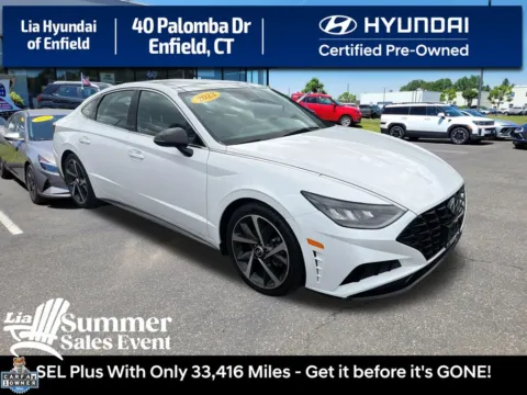 White 2023 Hyundai Sonata SEL Plus for sale in Enfield, CT