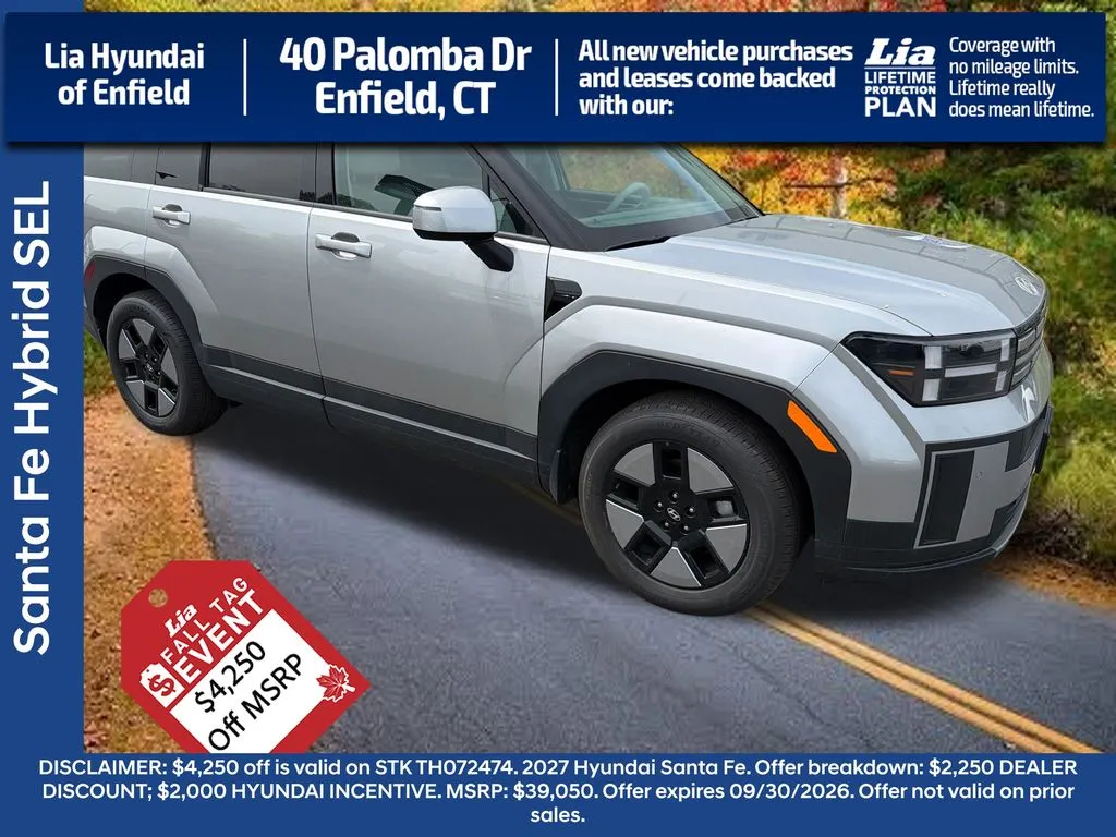 Silver 2026 Hyundai Santa Fe Hybrid SEL for sale in Enfield, CT