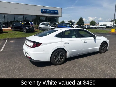 Another view of 2023 Hyundai Sonata Hybrid Blue for sale in Enfield, CT at Lia Hyundai of Enfield
