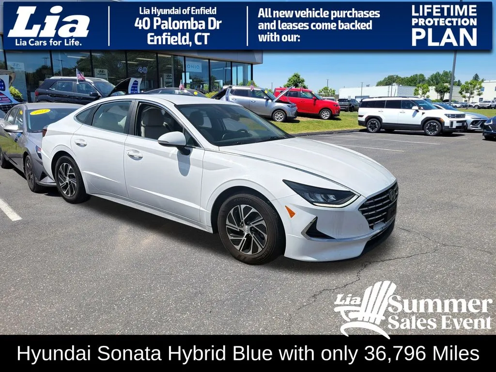 White 2023 Hyundai Sonata Hybrid Blue for sale in Enfield, CT