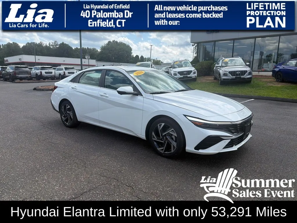 White 2024 Hyundai Elantra Limited for sale in Enfield, CT