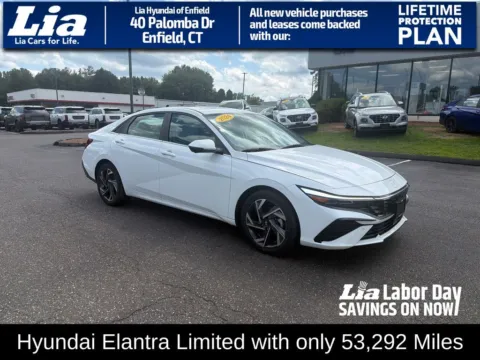 White 2024 Hyundai Elantra Limited for sale in Enfield, CT
