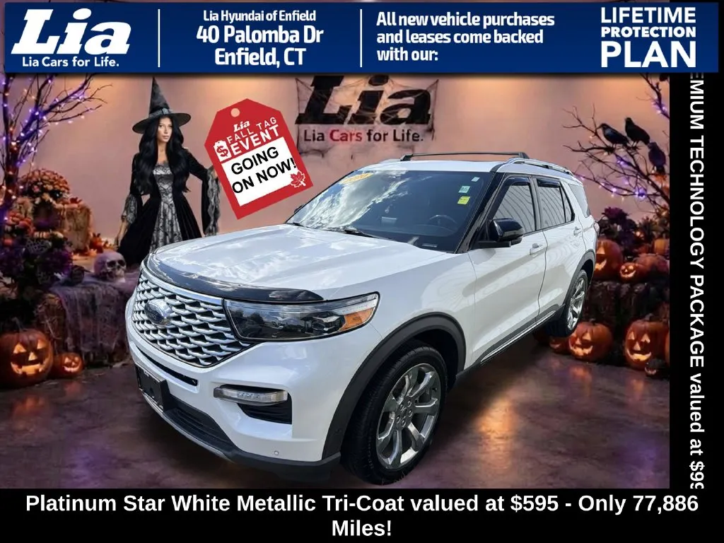 White 2020 Ford Explorer Platinum for sale in Enfield, CT